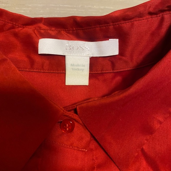 BOSS women's, red fitted shirt, size 4 - Picture 3 of 7